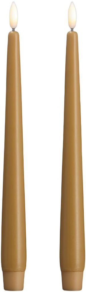 Moods & More - LED taper candle, Silk, Slim, Honey mustard,