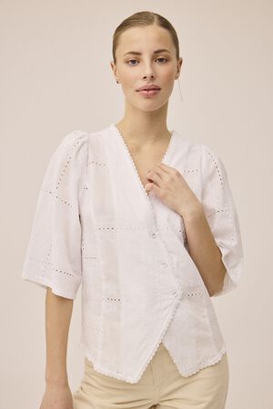 Ivy 4 EMB Wrap blouse - 100% Organic Cotton GOTS