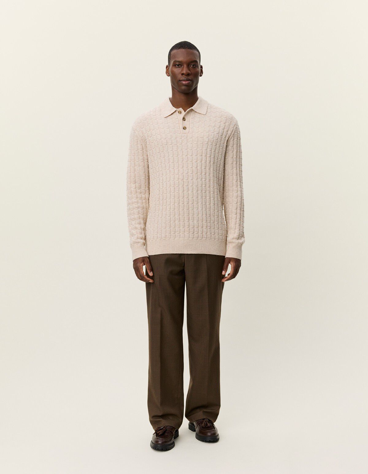 Gustav Squared Structure Polo Knit