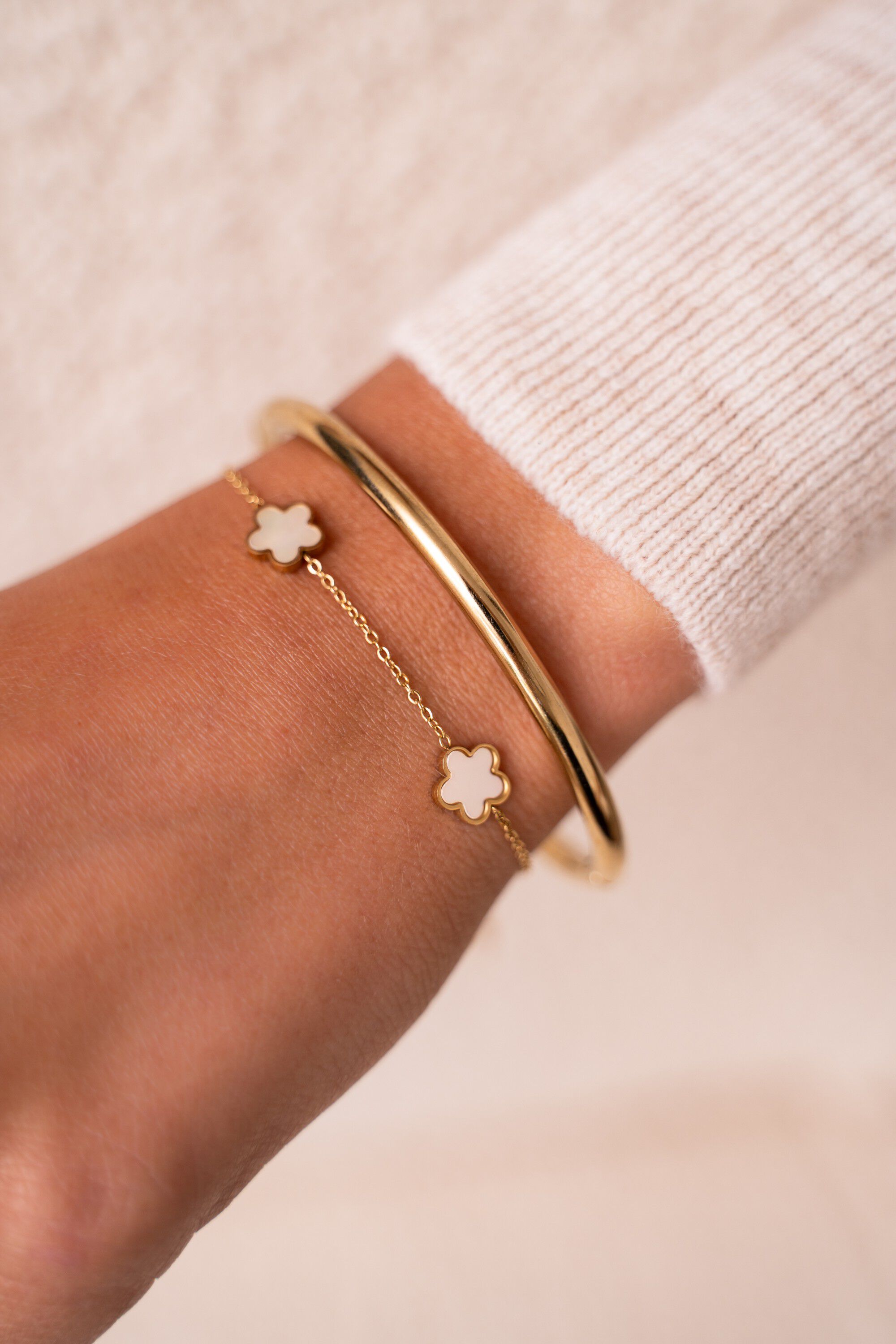 Bracelet 3 flowers pearl