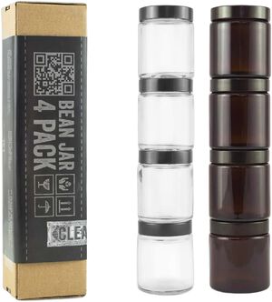 Bean Jar Glass - Clear - 4 Pack