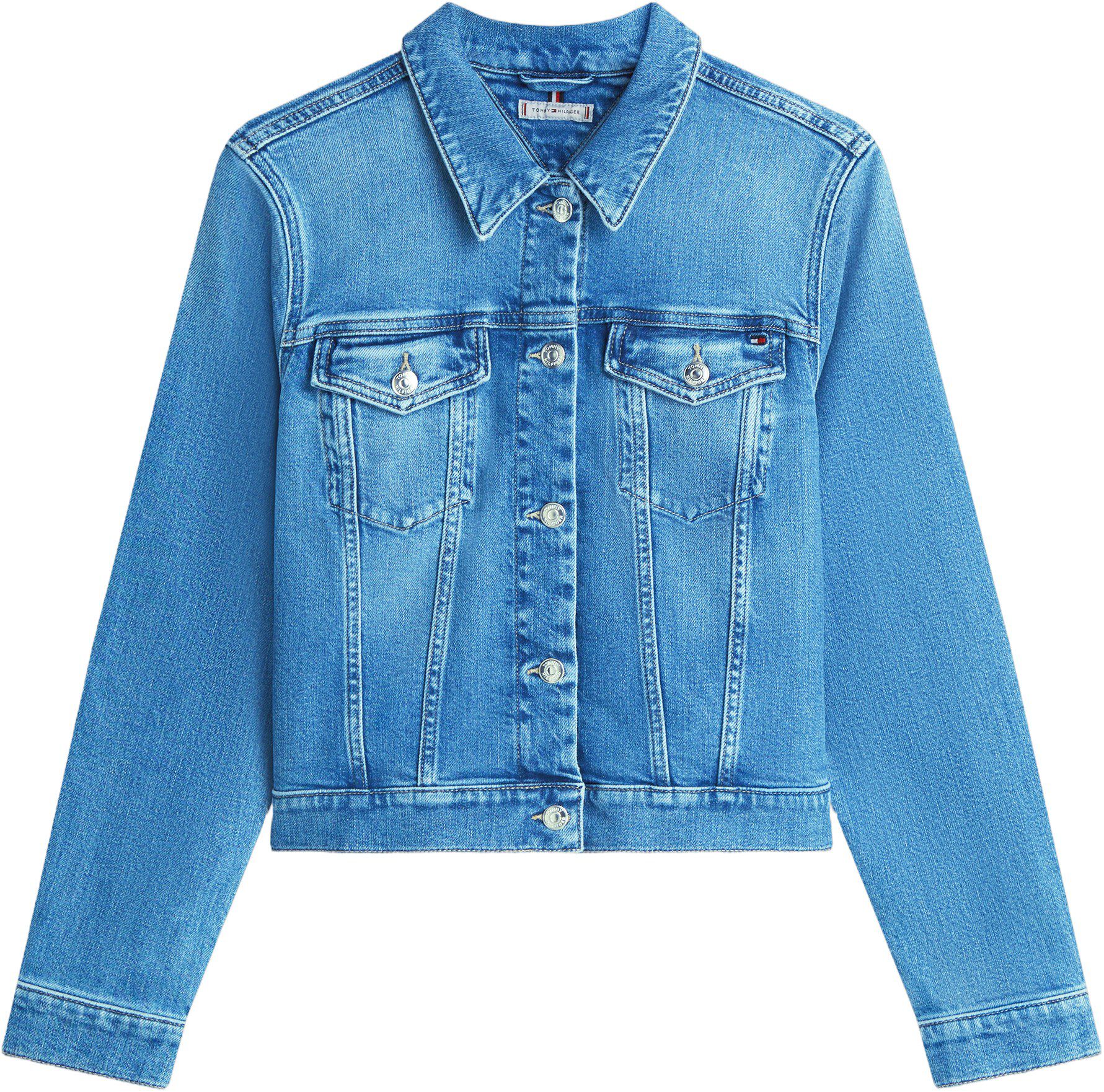 Flag Embroidery Slim Denim Jacket