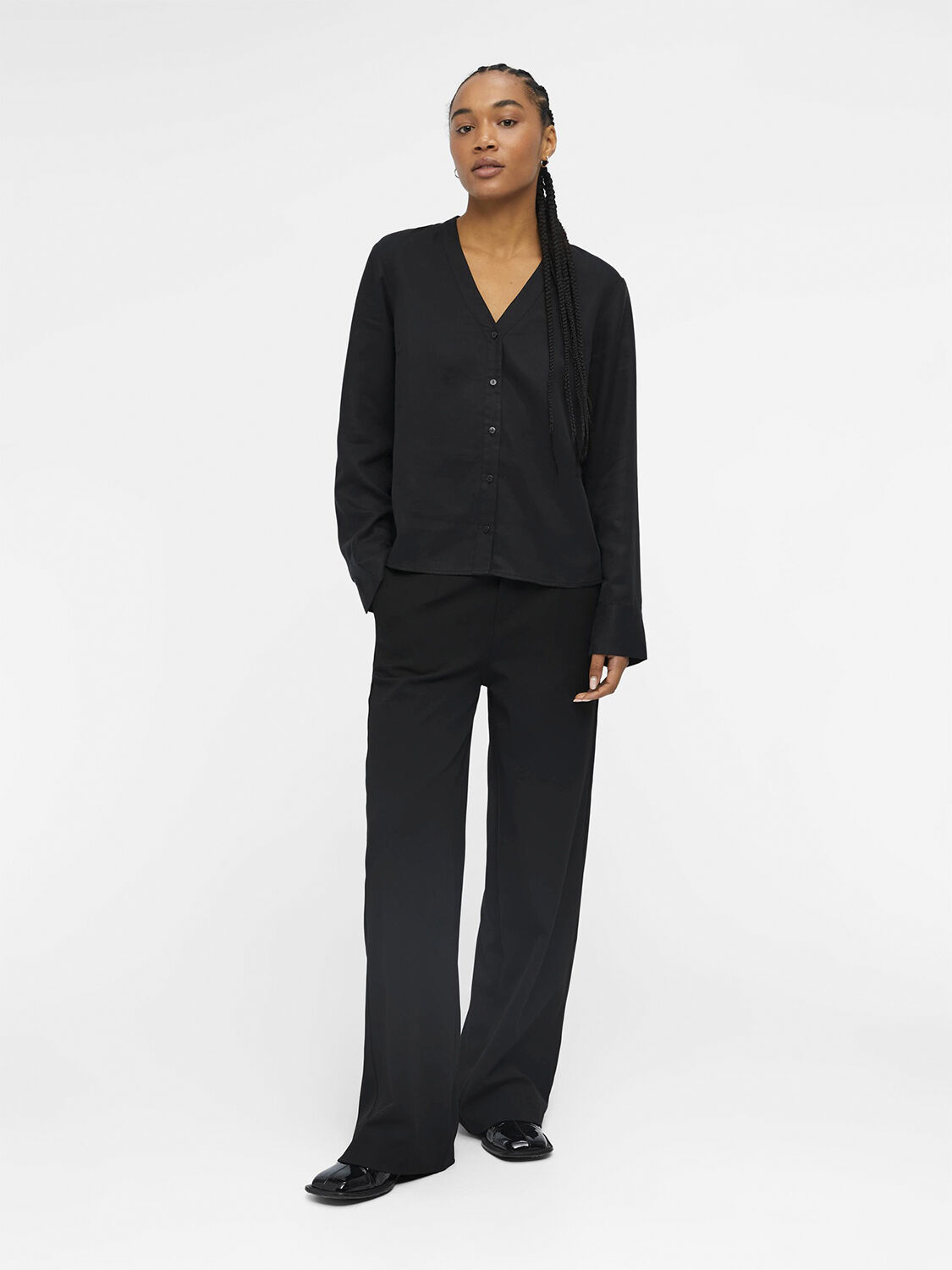 OBJTILDA L/S V-NECK SHIRT NOOS