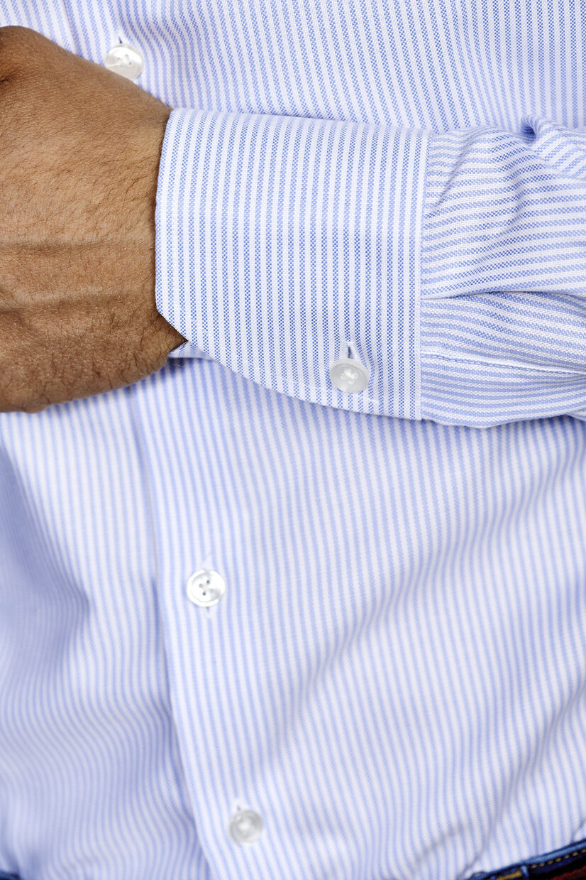 BUTTON DOWN SLIM - OXFORT STRIBE - BLUE