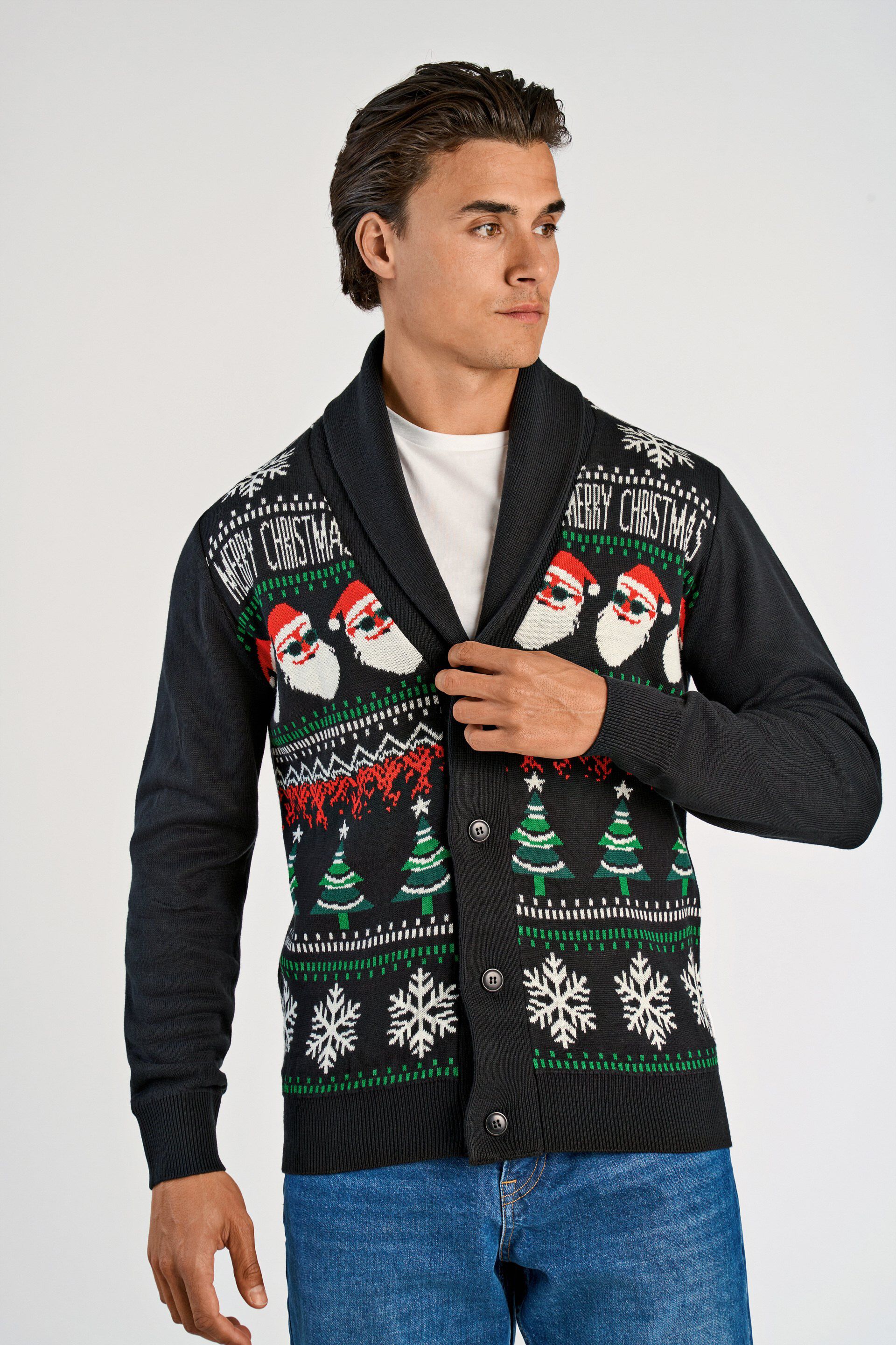 Xmas shawl collar cardigan