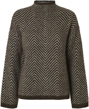 SLFLULU LS HERRINGBONE KNIT HIGH NE