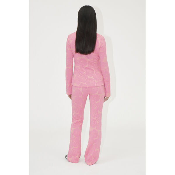 Long Sleeve Tailored Shirt, 2297 Floral Relief Lurex Jersey