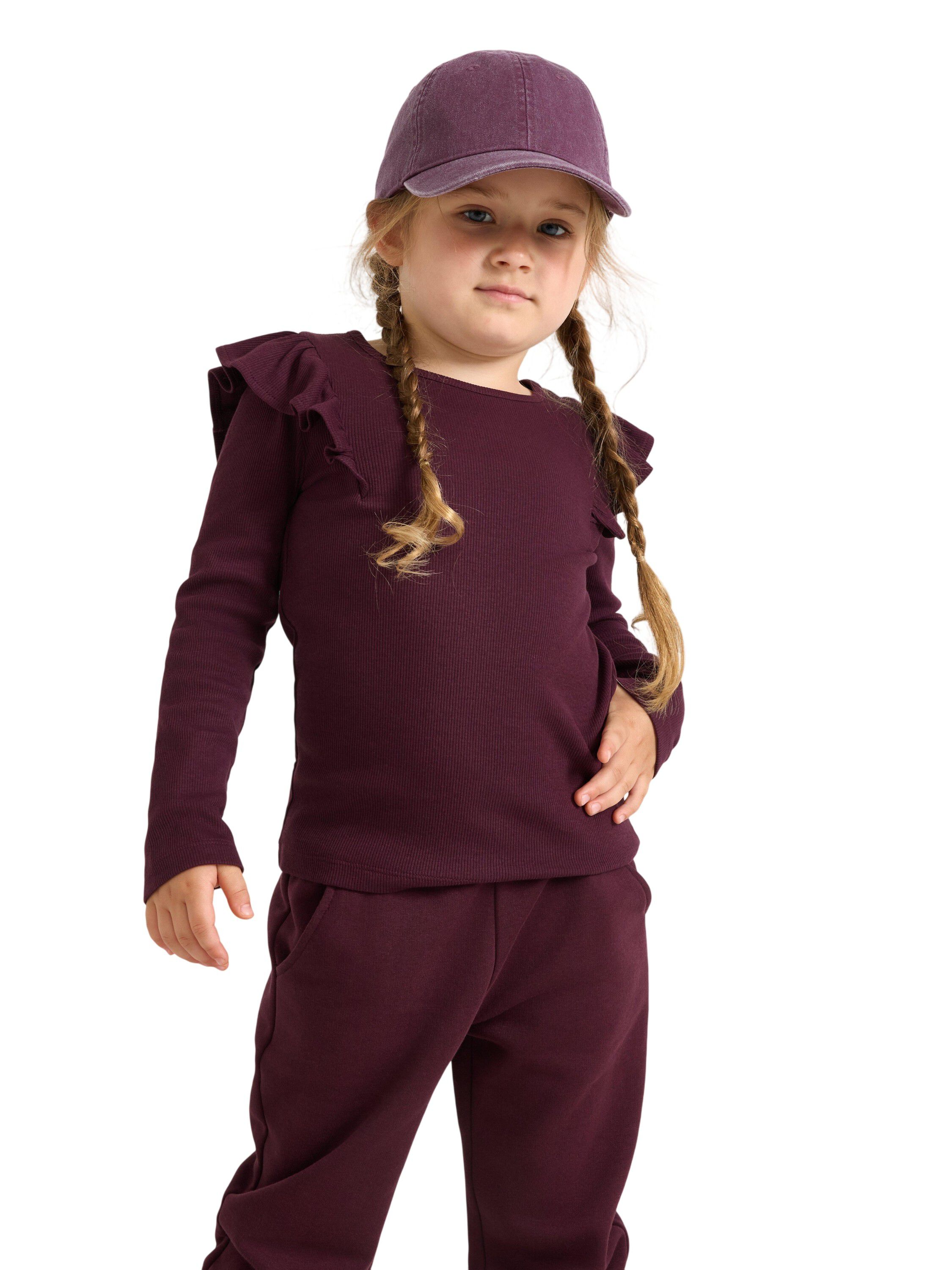 Long-sleeved top in ribbed cotton j