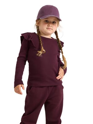 Long-sleeved top in ribbed cotton j