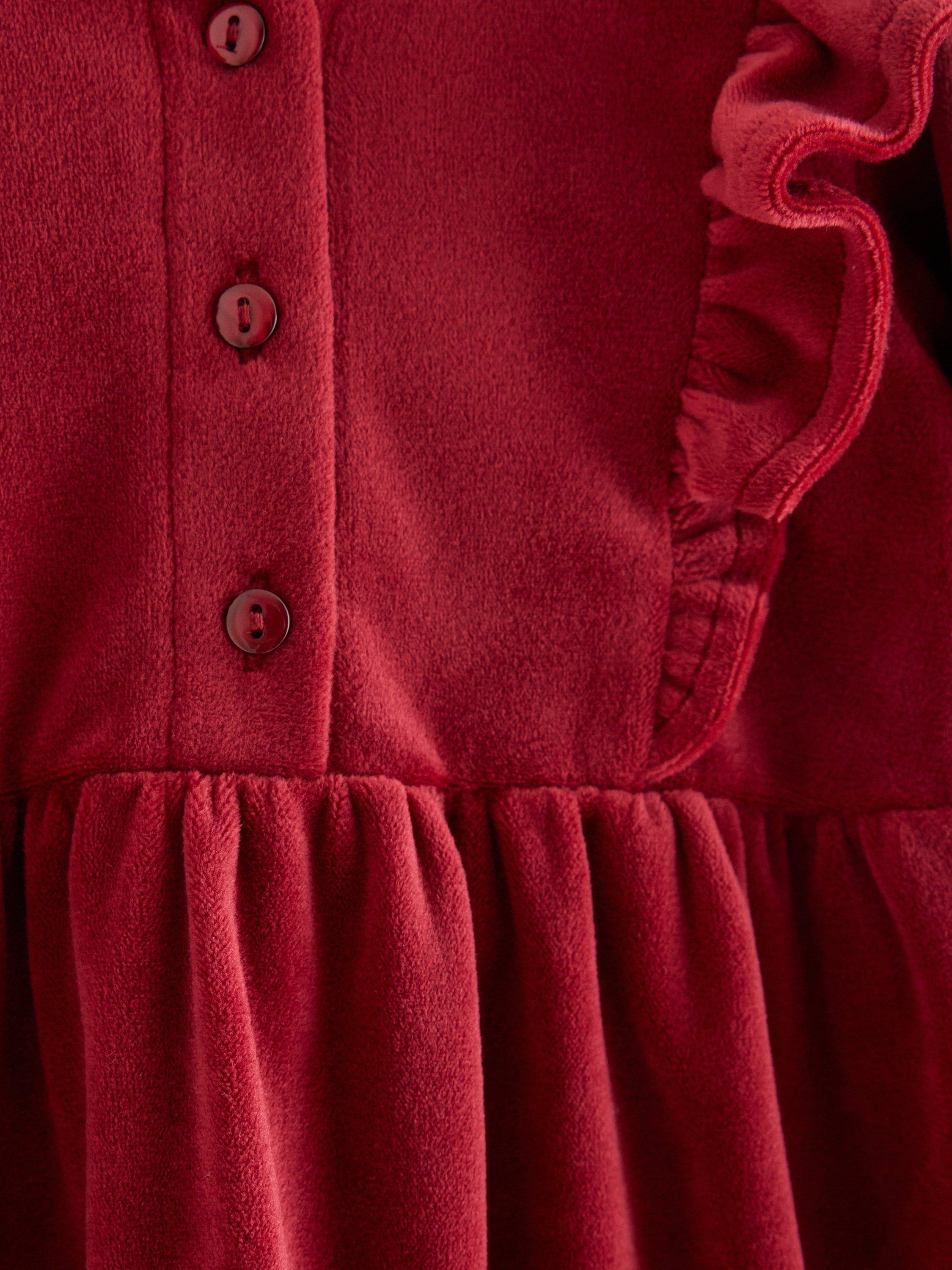 Dress velour w frills