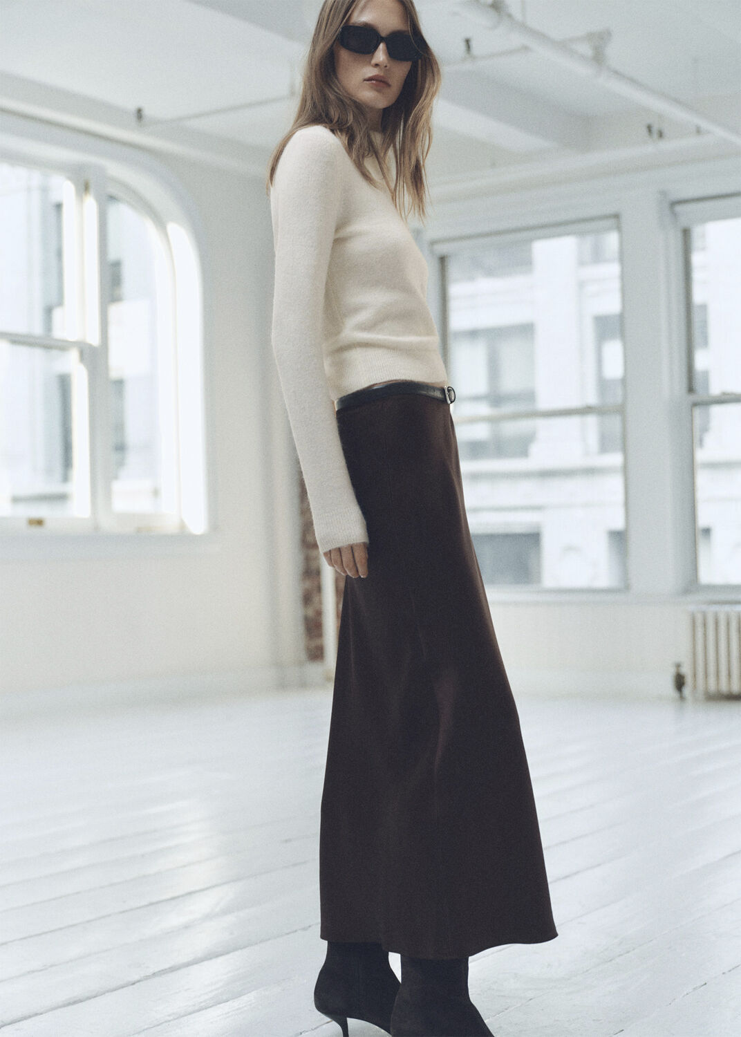 Sweater with wraparound lapel neck