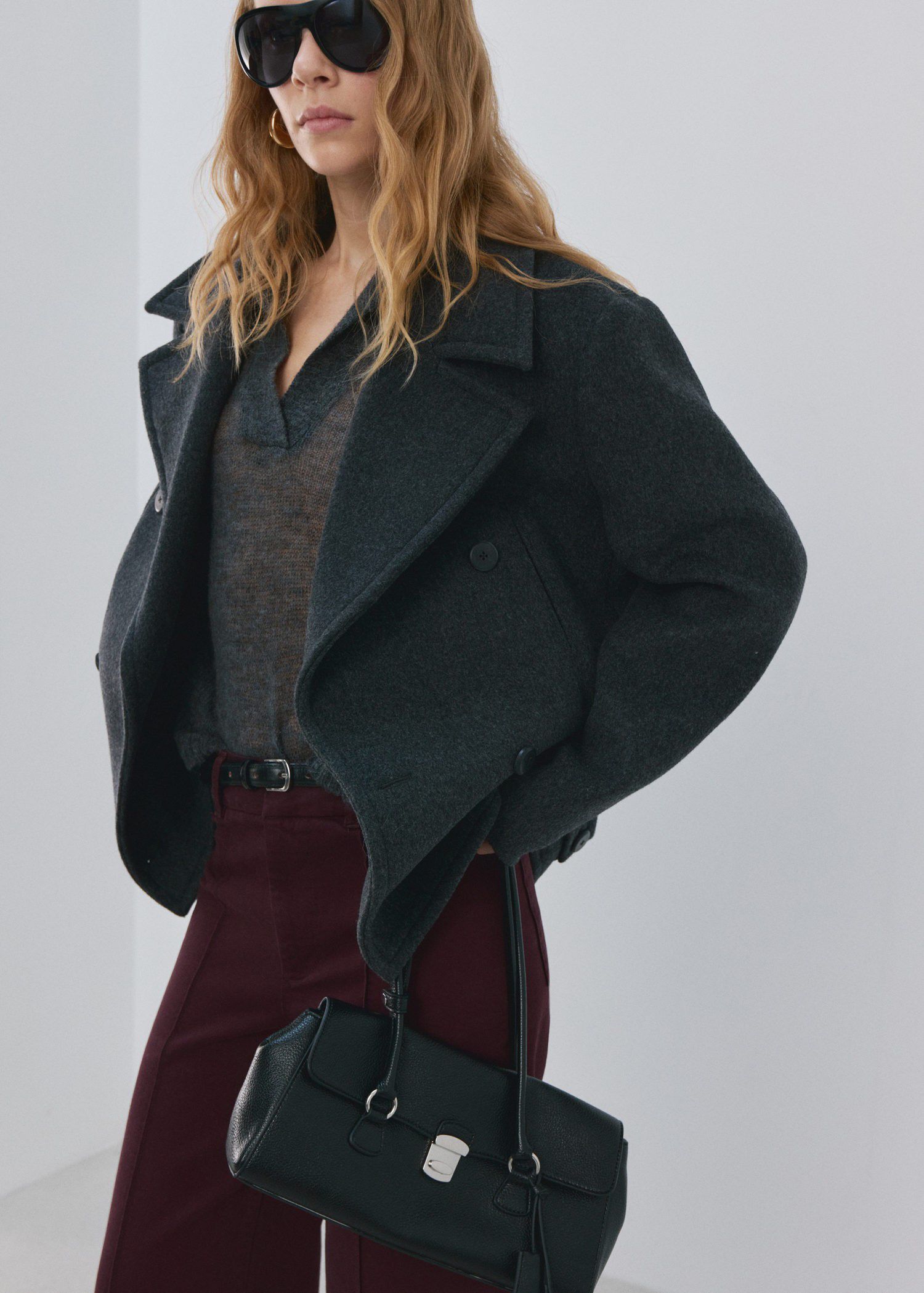 High-waisted wide leg jeans with st