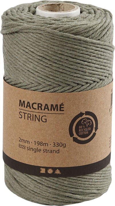 Macramé snor, L: 198 m, diam. 2 mm.