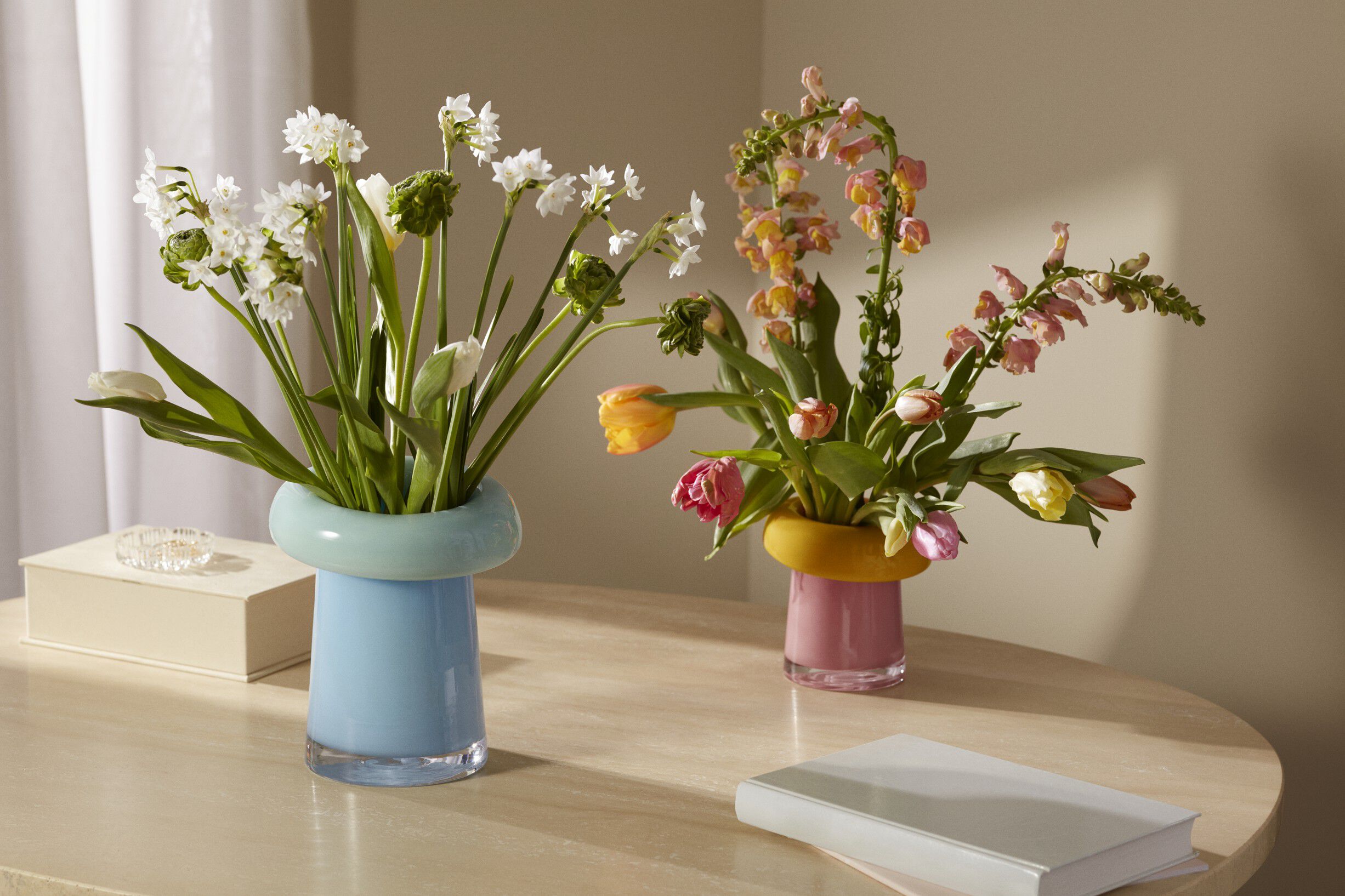 Soma Vase H22. 5 cm lysebl&aring;/aqua