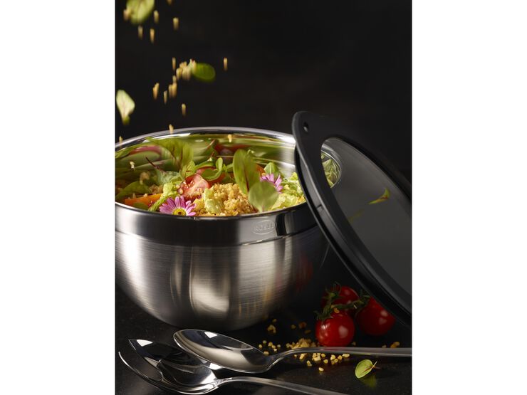 Glaslåg 20 cm Klar/Sort Glas/Silikone