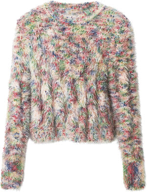 Cropped multicoloured thread jumper