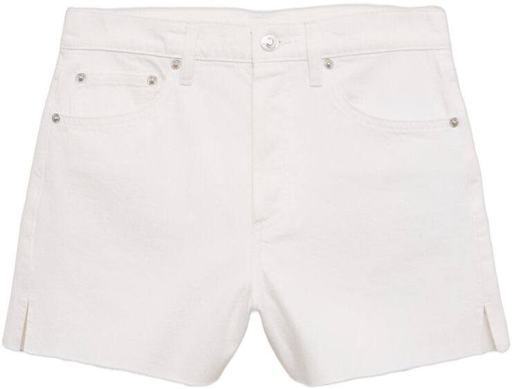 Denim shorts with frayed hem