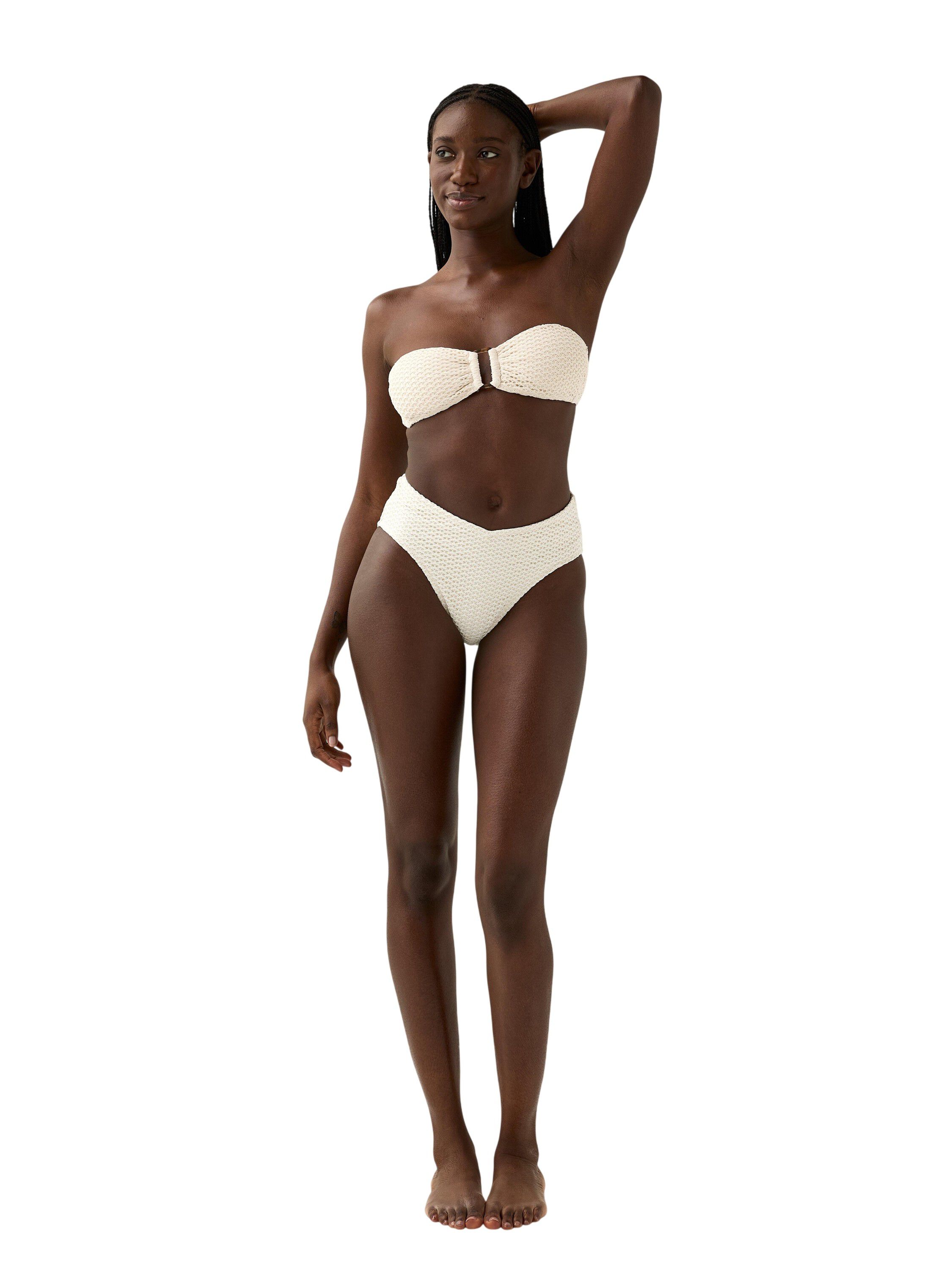 Bandeau bikini top with removable p