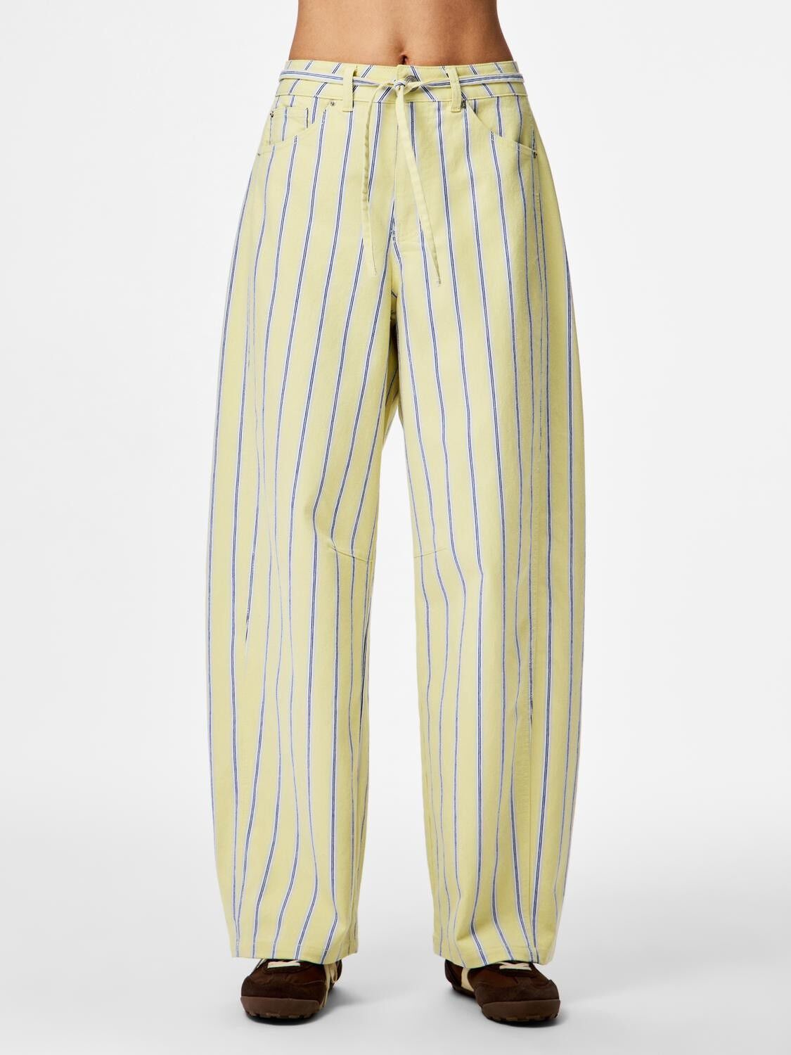 PCBILLO MW TIE BARREL JEANS