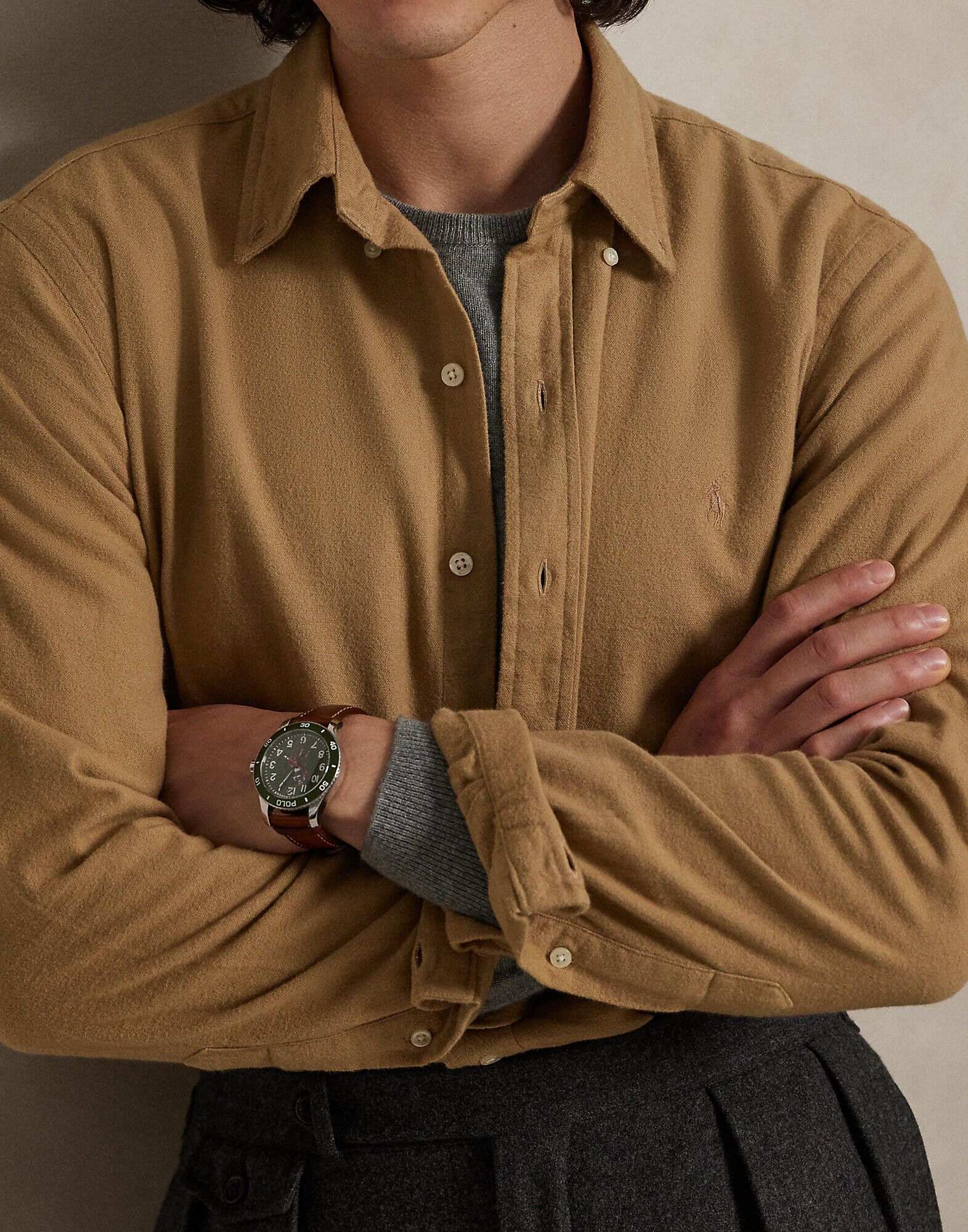 Custom Fit Brushed Flannel Shirt