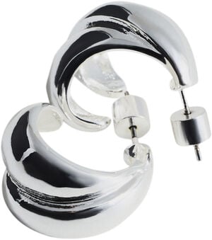 Intertwined double hoop earrings