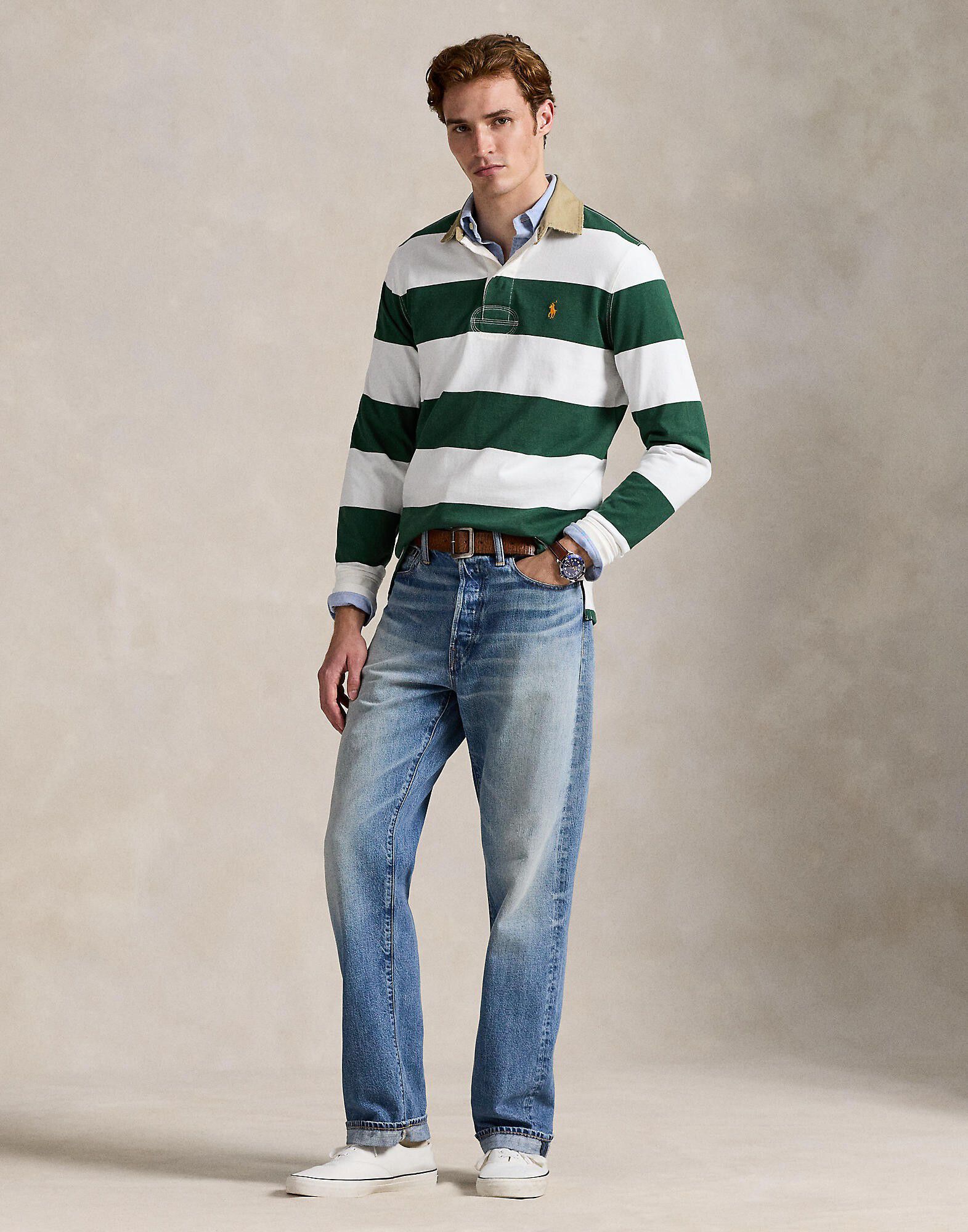 Classic Fit Khaki-Collar Rugby Shirt