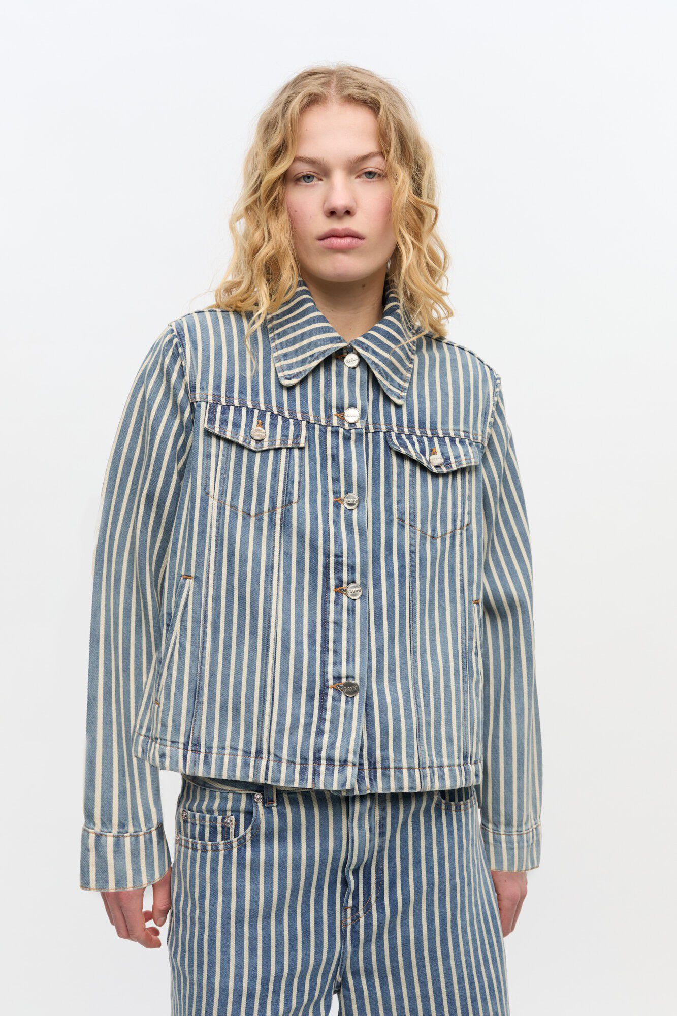 Light Stripe Denim Jacket