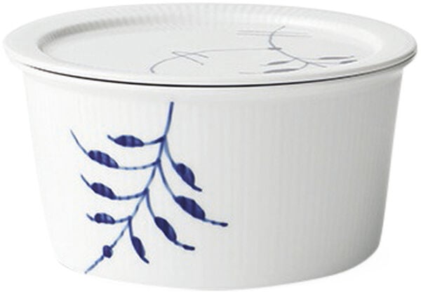 Blå Mega Riflet 100 cl. skål med låg