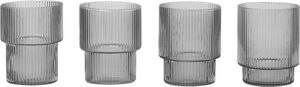 Ripple Glass 4 stk. - Smoked Grey