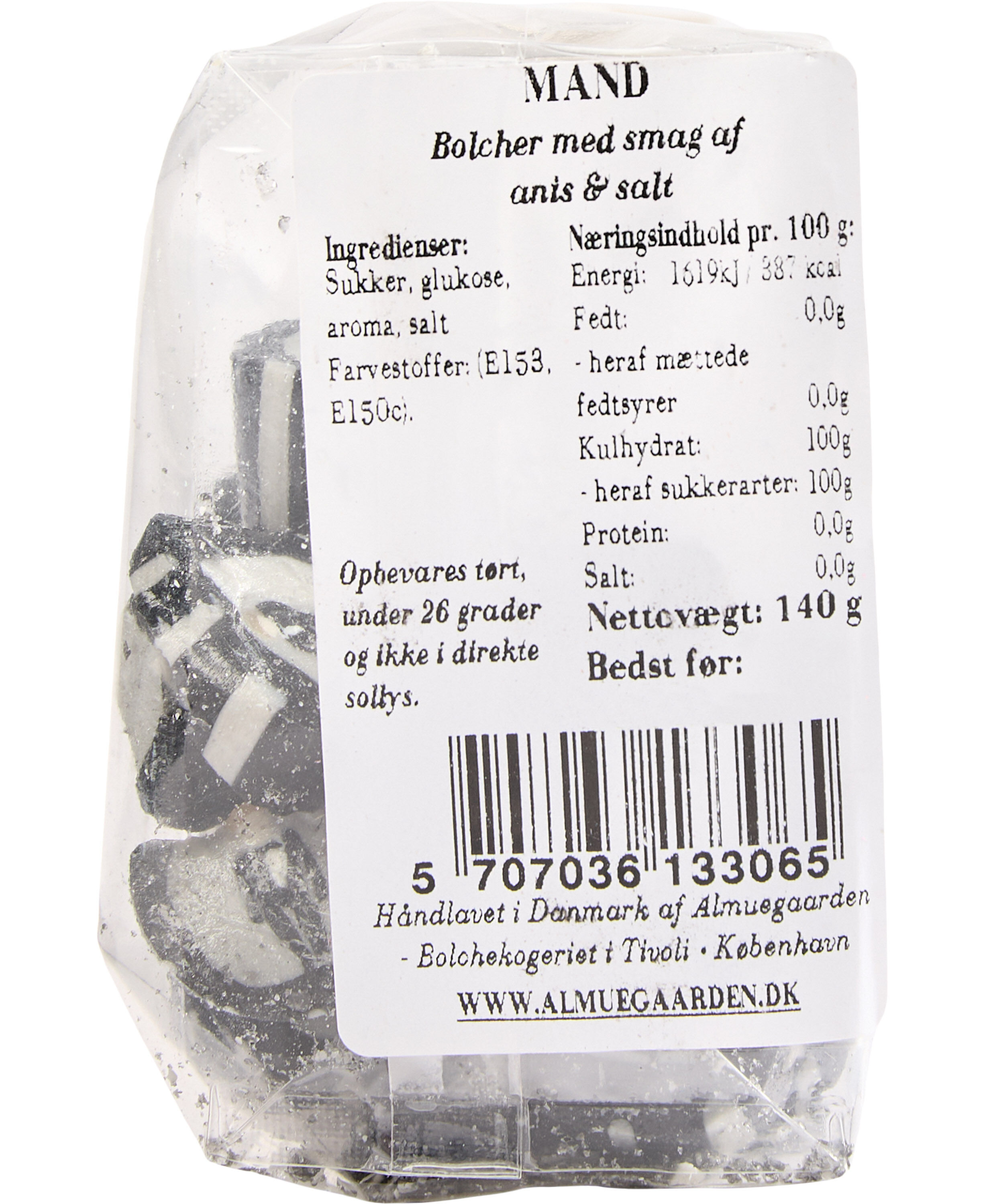 Mand (Konfirmand / Gom) bolcher med smag af anis og salt