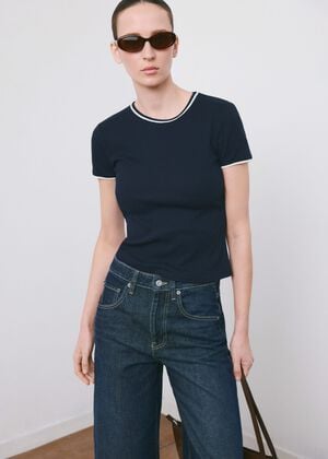 Contrast trim T-shirt