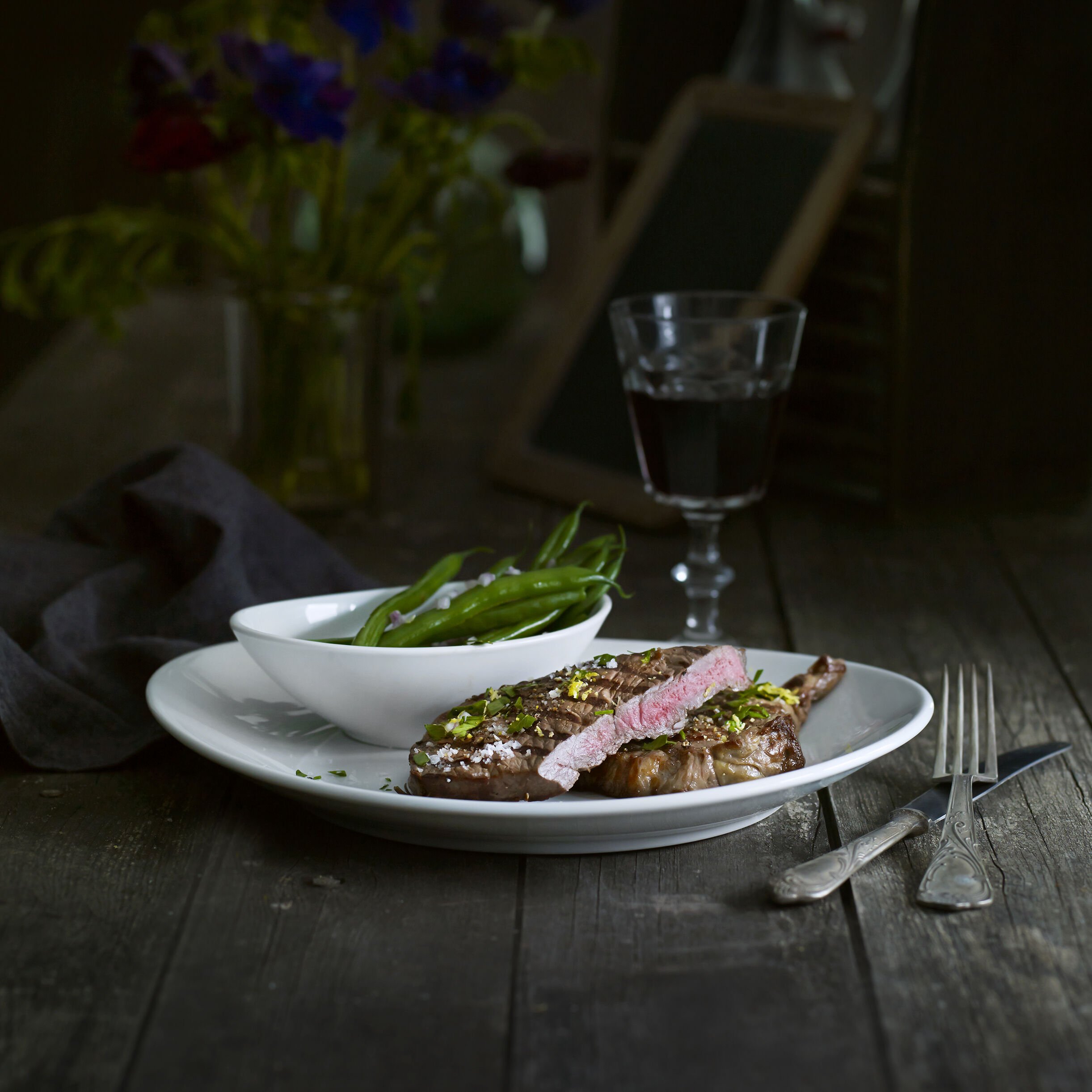 Oval steaktallerken lille