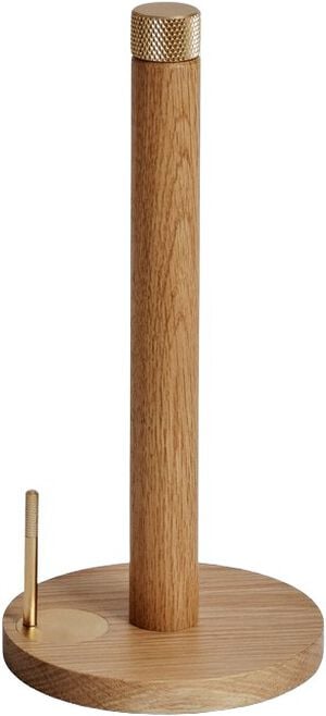 SINA Kitchen Roll Holder Oak Brass