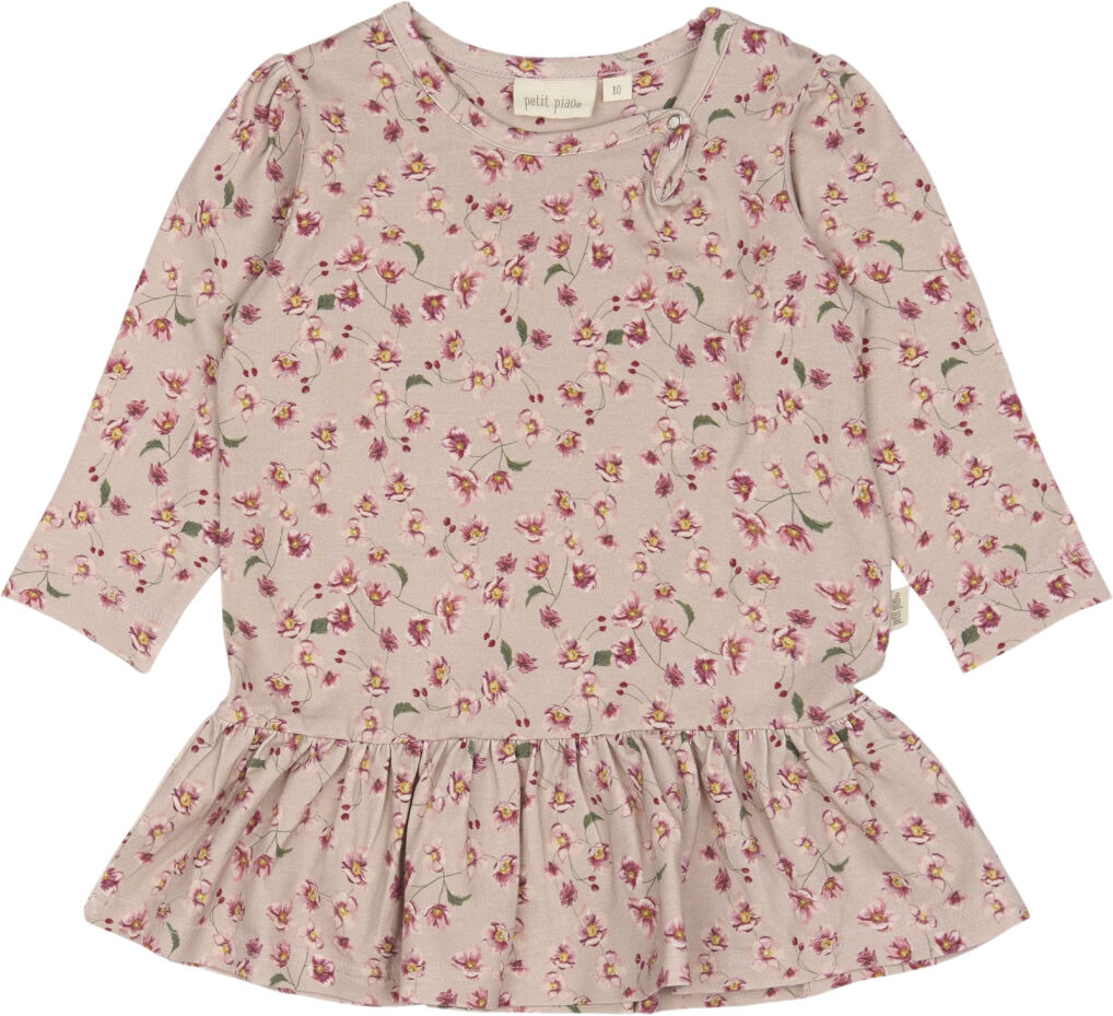 Dress L/S Gather Printed