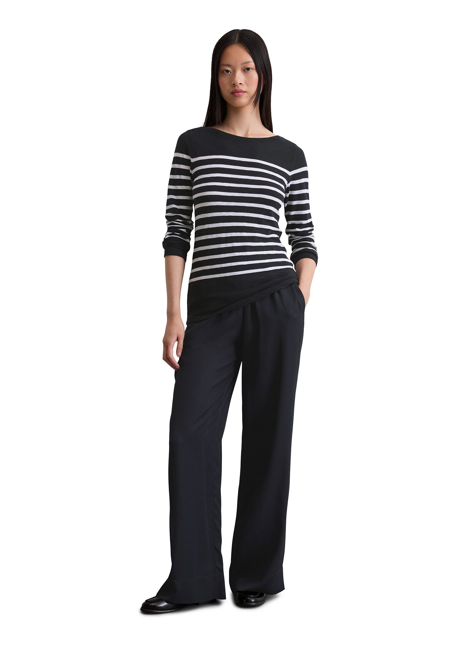 T-shirt, long sleeve, boat neck, st