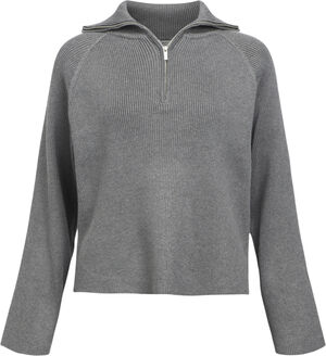 OBJELLY RE L/S ZIP KNIT PULLOVER DI