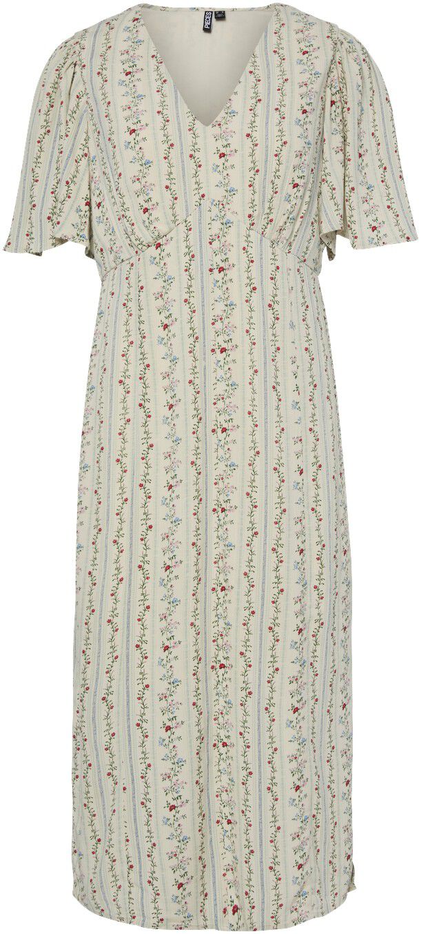 PCTAITLYN SS V-NECK MIDI DRESS WVN