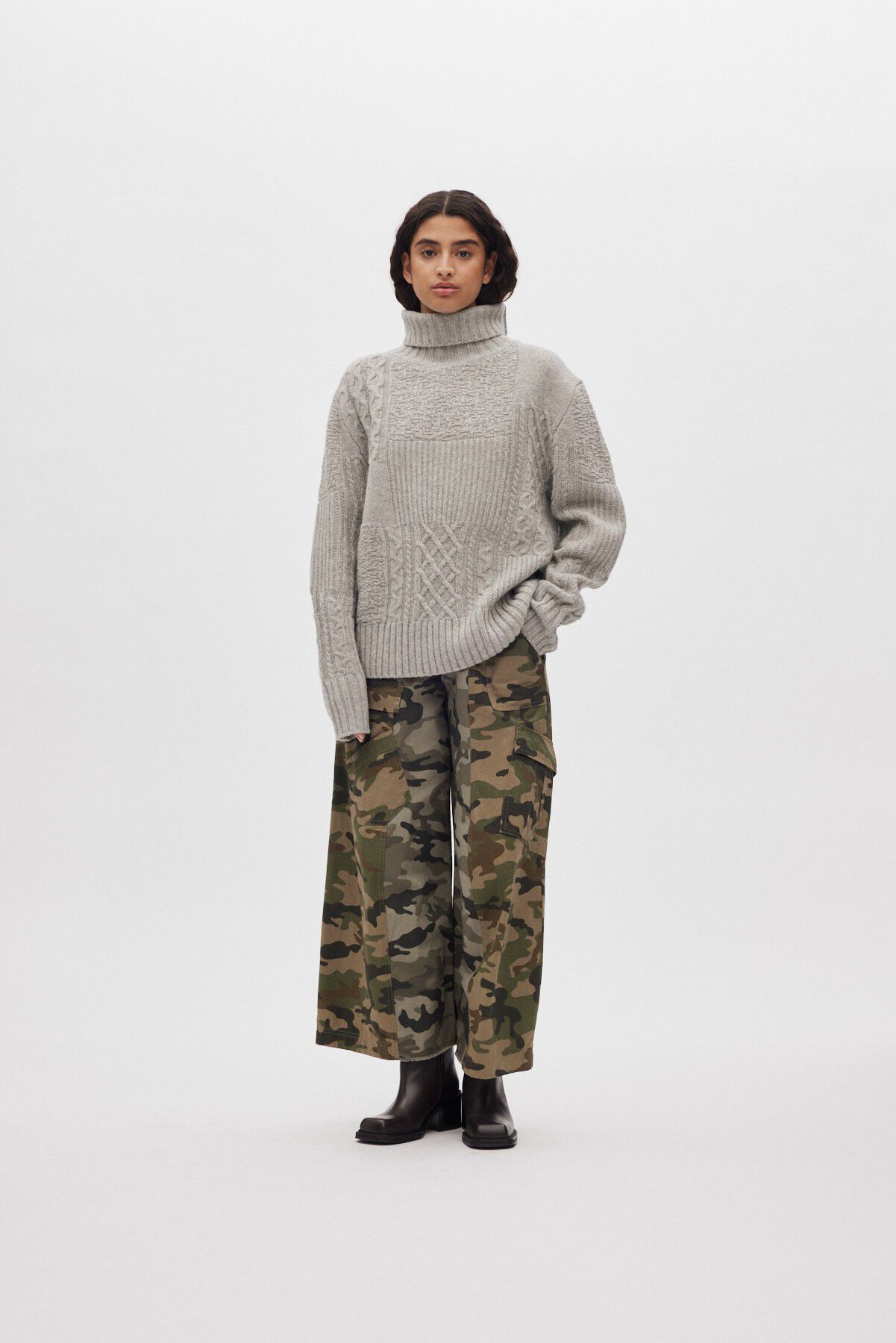 Patchwork knit sweater - Anli