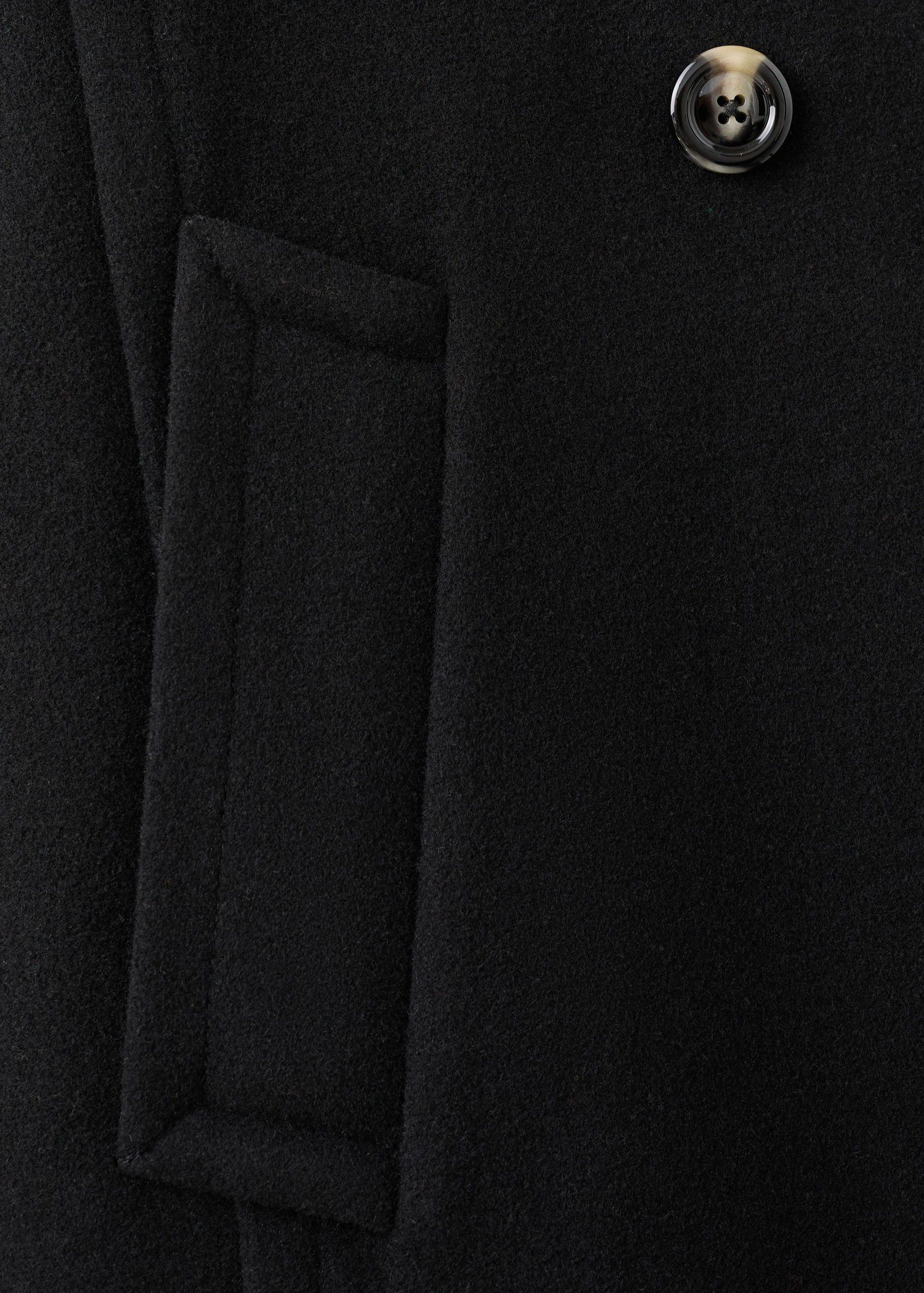 Wool-blend funnel-neck coat