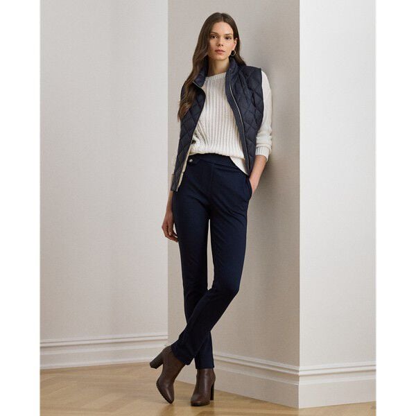 Diamond-Quilted Mockneck Down Vest