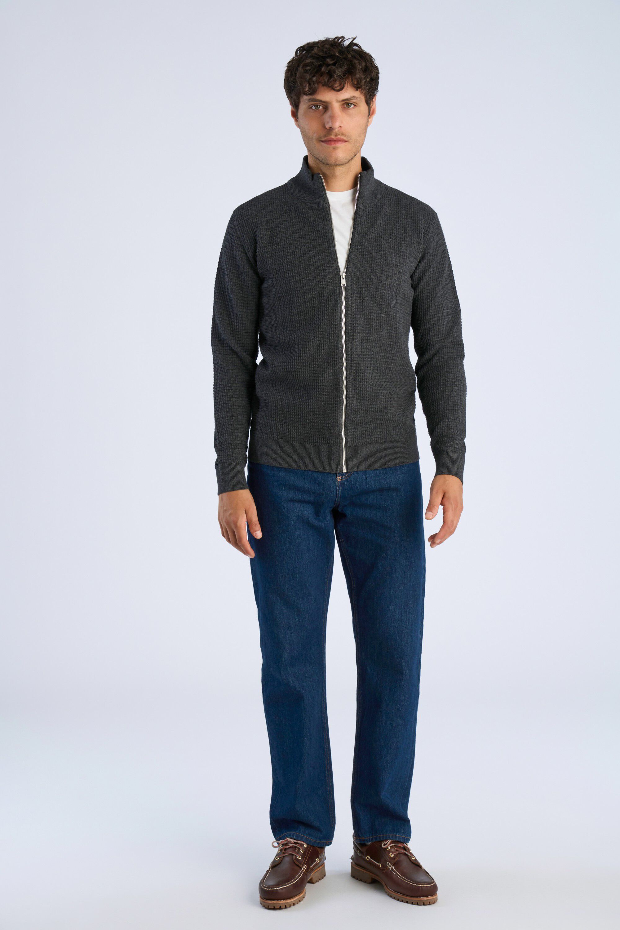Knitted zip cardigan