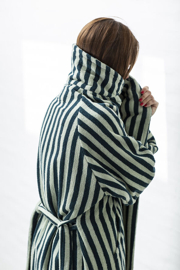 Naram Bathrobe - seafoam & deep teal