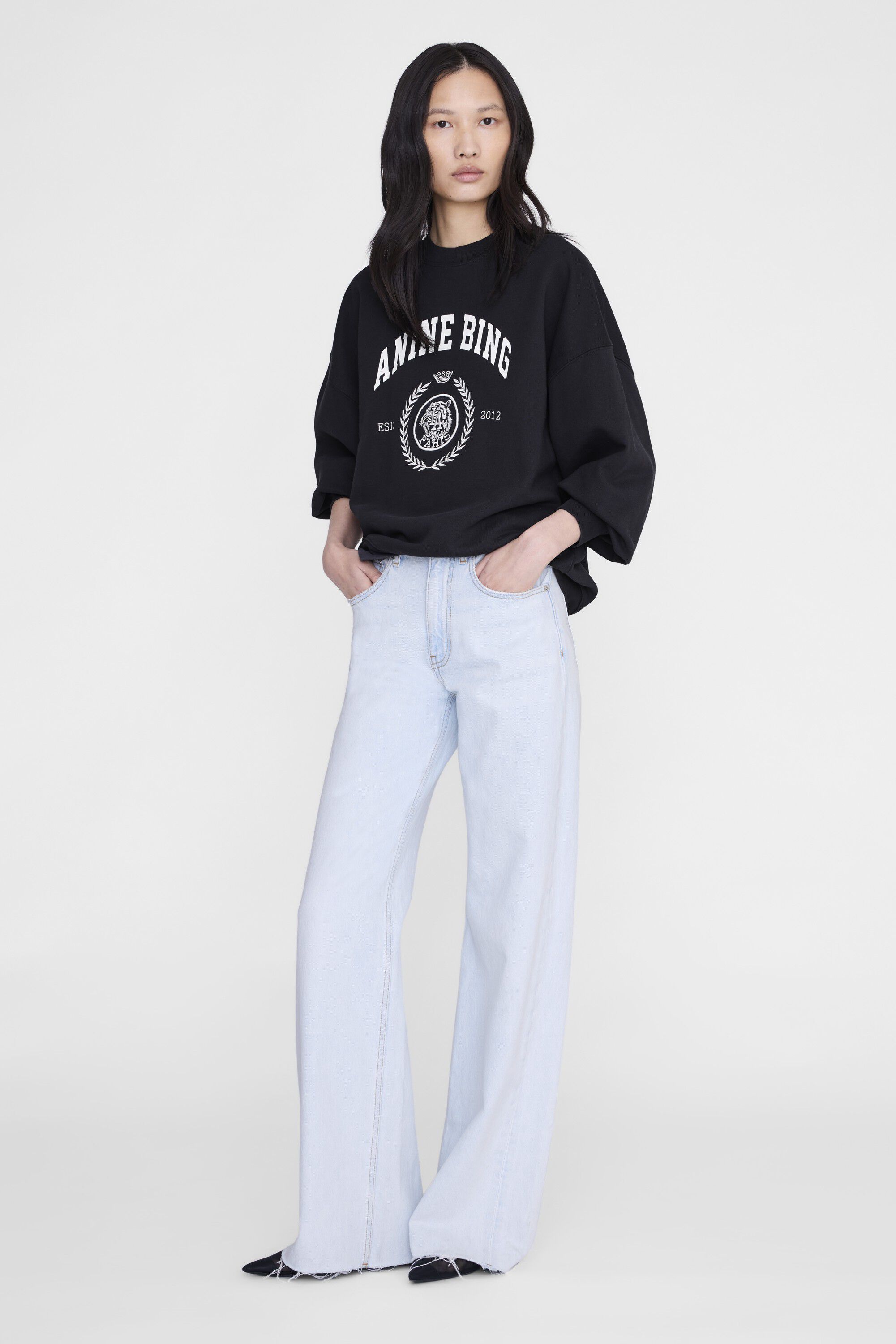 MILES SWEATSHIRT COLLEGIATE - VINTAGE BLACK