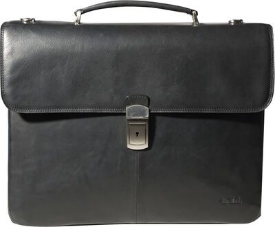 2 compartment Laptopbag with flap and key lock