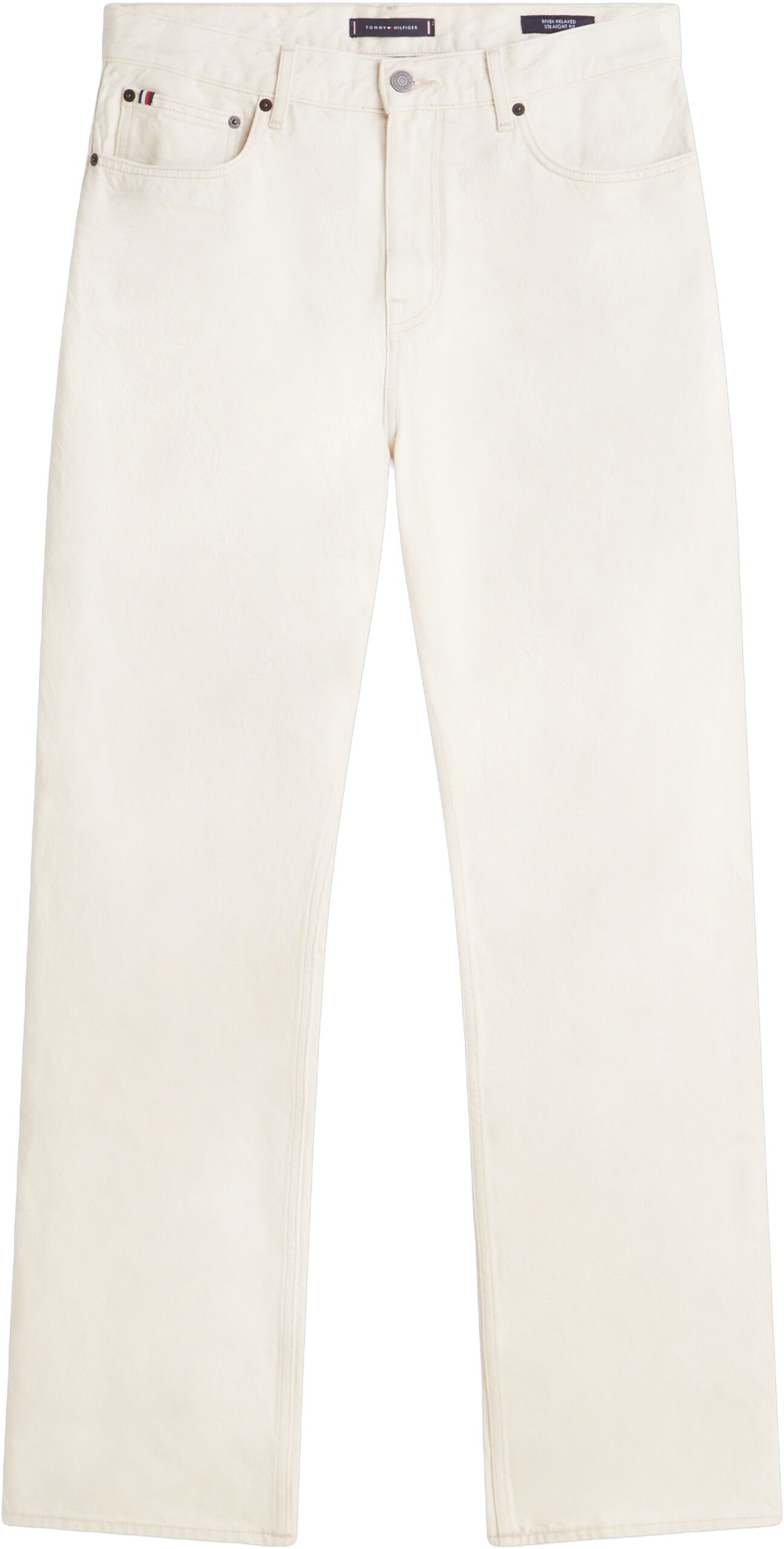 Washed Relaxed White Jeans
