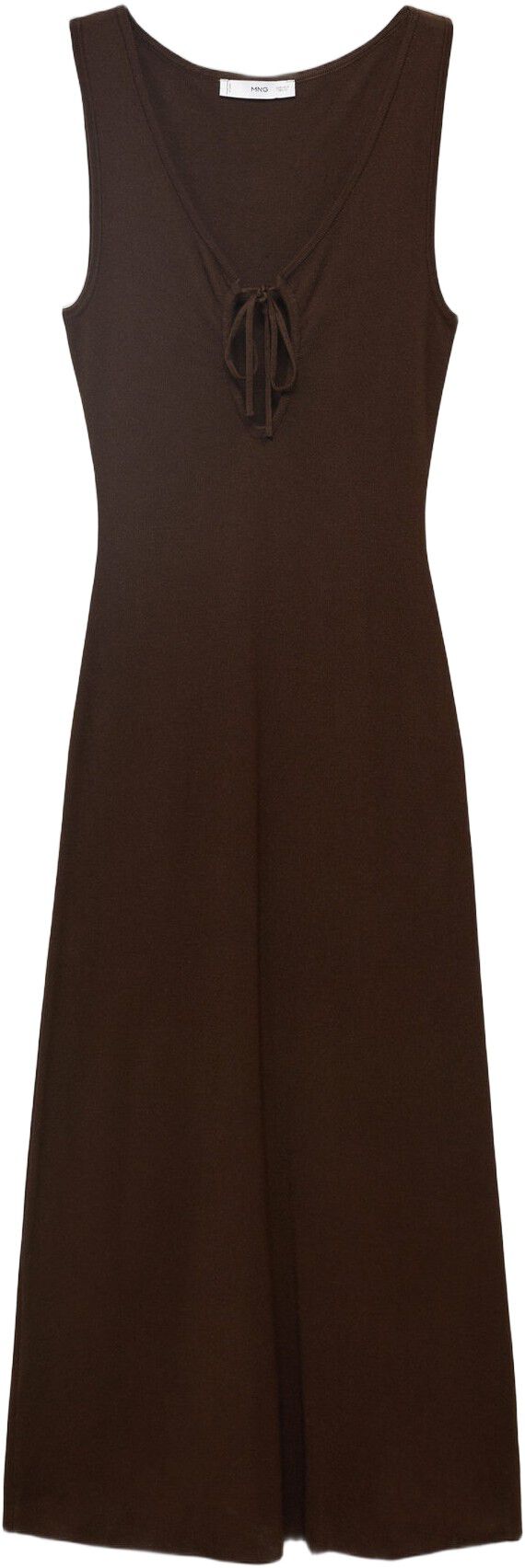 Knitted dress with bow neckline