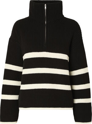 SLFBLOOMIE LS KNIT HALF ZIP