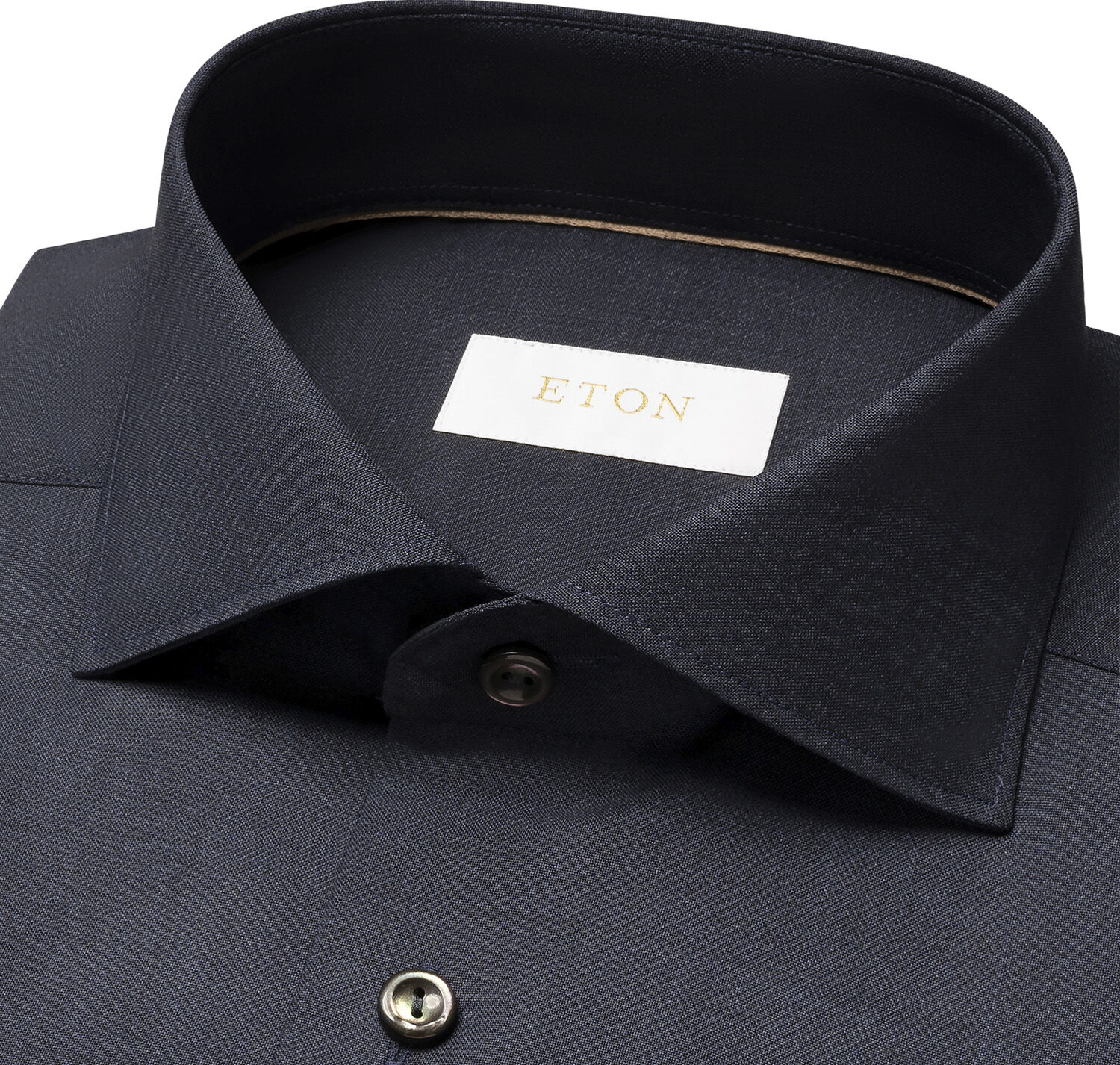 Slim Fit Navy Blue Solid Merino Wool Shirt