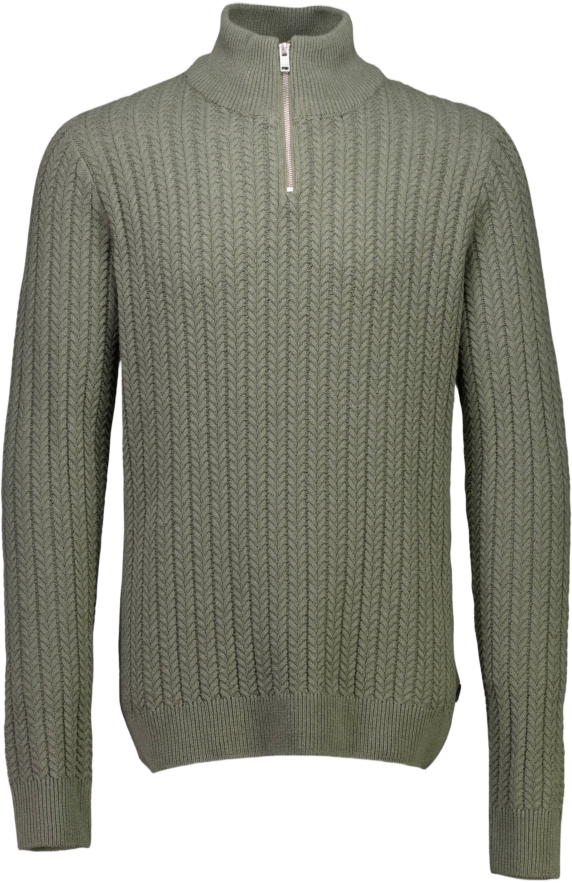 Recycle cabel knit half zip