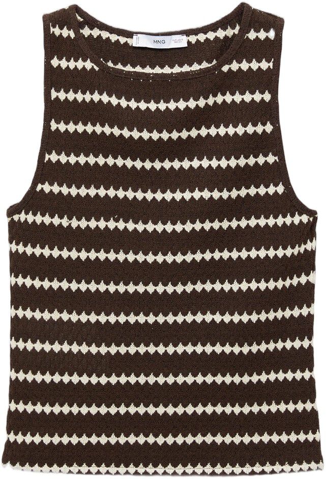 Knitted top with geometric print